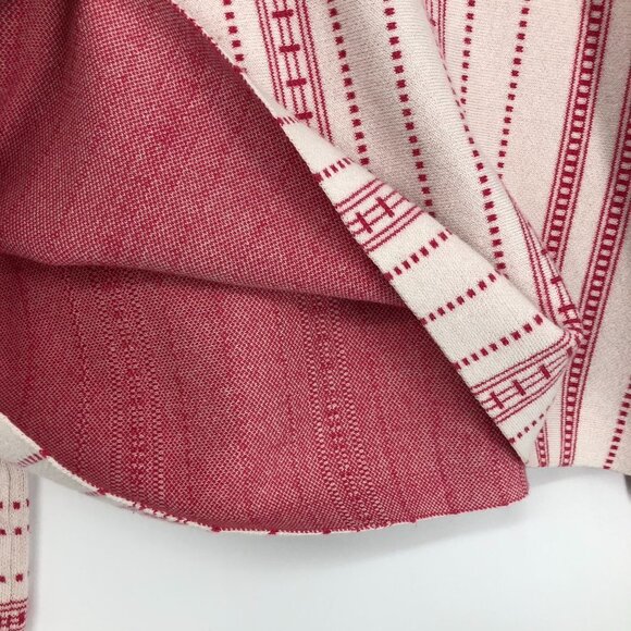 Maje Offwhite Pink Striped Cropped Long Sleeve  Oversized Sweater Mauve size S - Picture 10 of 16